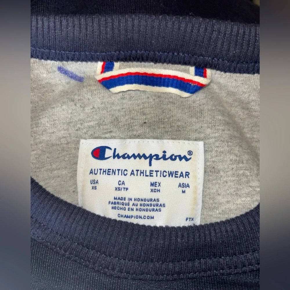 Champion X Rothy’s navy pullover sweatshirt size XS - Picture 2 of 3